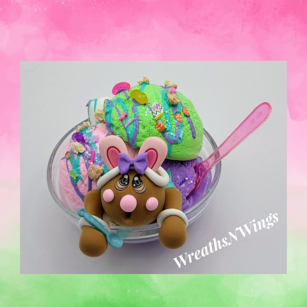 Mini Gingerbread ice cream cup , faux sweets, fake bakes, party decor, photoprop